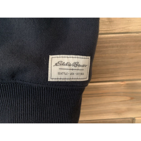 EDDIE BAUER 1/4 Zip Fleece Lined Pullover Sweatshirt Jacket Gray Men's Sz L Tall - Picture 5 of 14